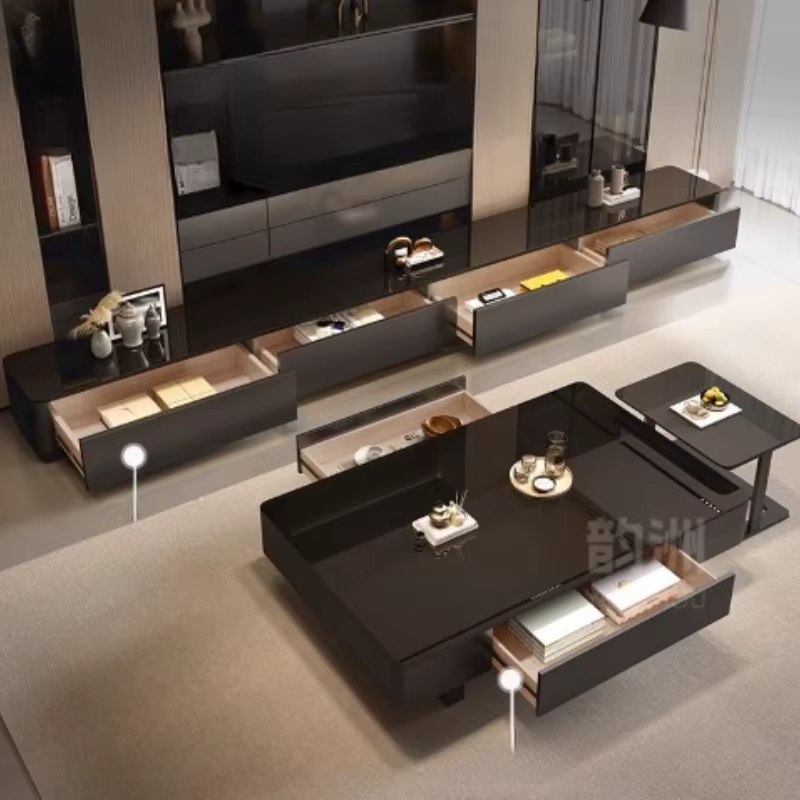 Table basse carrée en bois Design noir Tables basses de luxe uniques Premium Simple Muebles Para El Hogar décoration de la maison