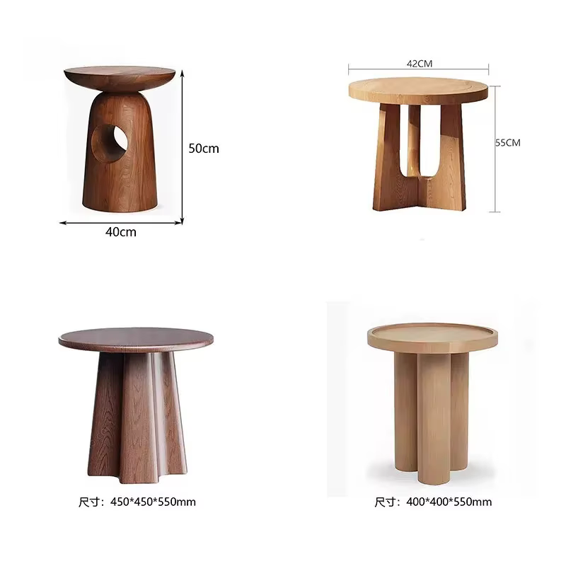 Table d'appoint d'angle en bois massif