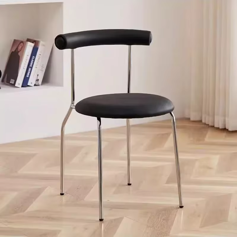 ChimEuropean-Chaises de salle à manger nordiques en métal blanc