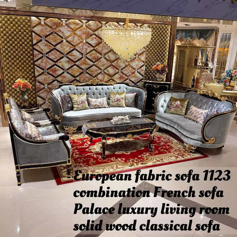 Ensemble de canapés en tissu de luxe royal français européen