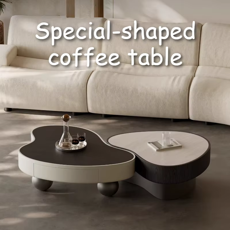 Table basse de forme spéciale avec rangement