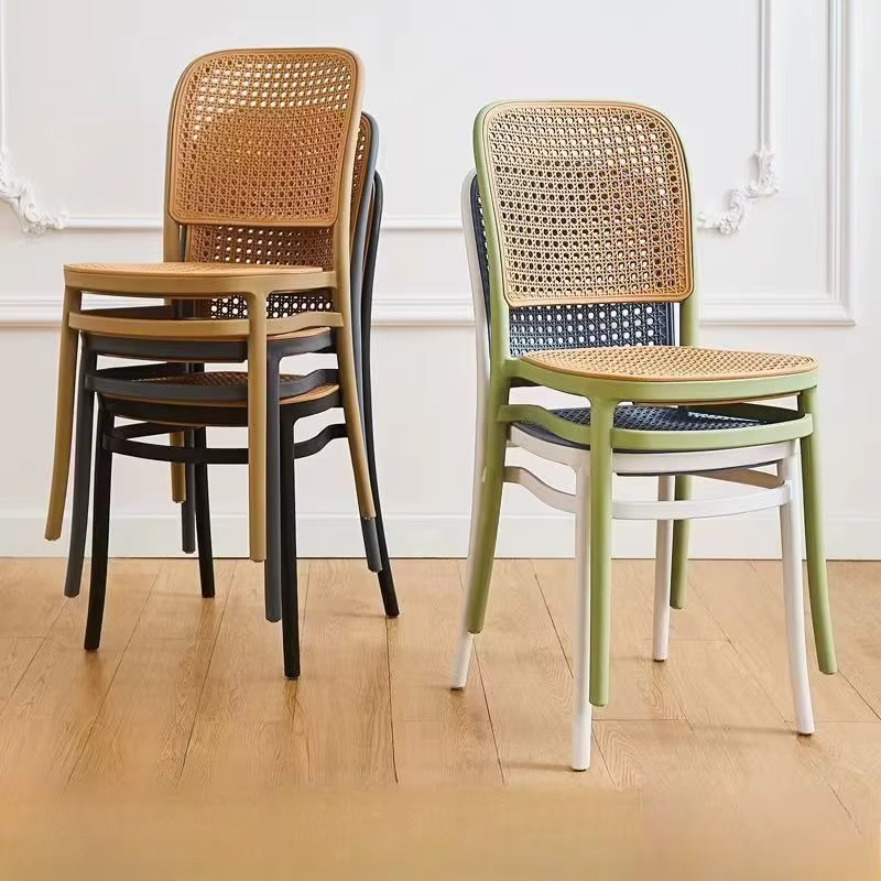 Chaise de salle à manger nordique en rotin