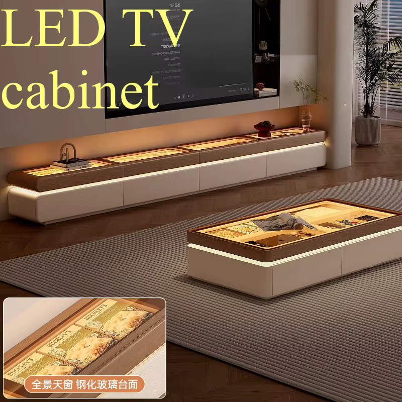 Meuble TV vitrine LED pour divertissement