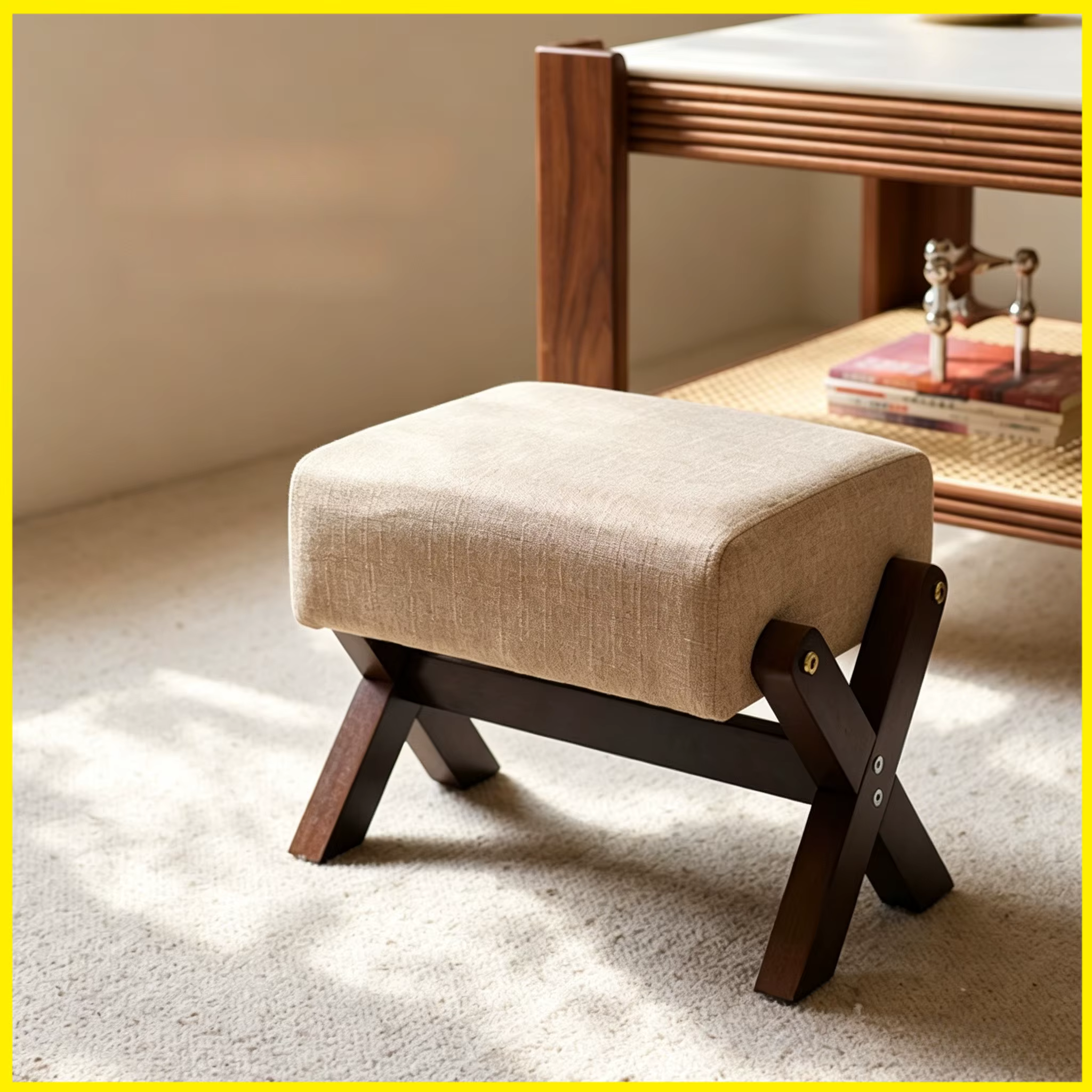 Tabouret de canapé en bois massif