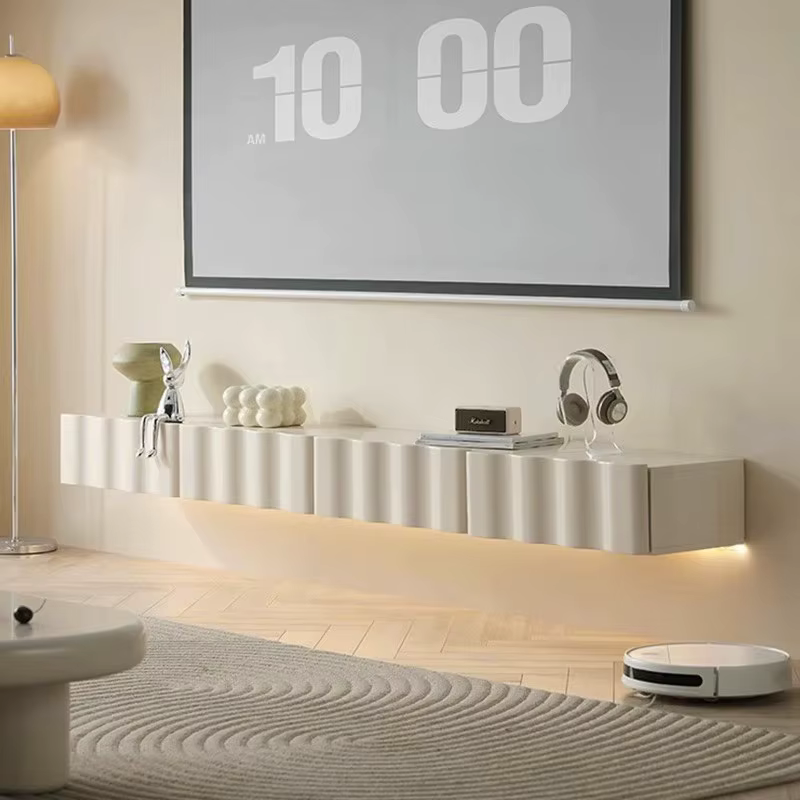 Meuble Tv français Kawaii Design Unique salon ondulé