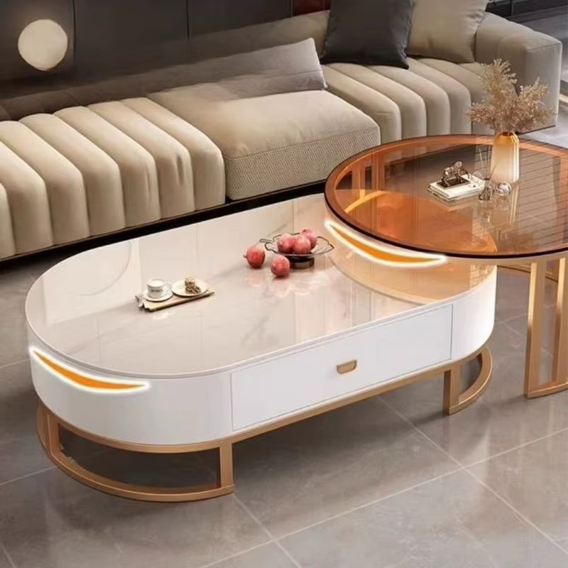 Table basse en marbre pour carnet de notes