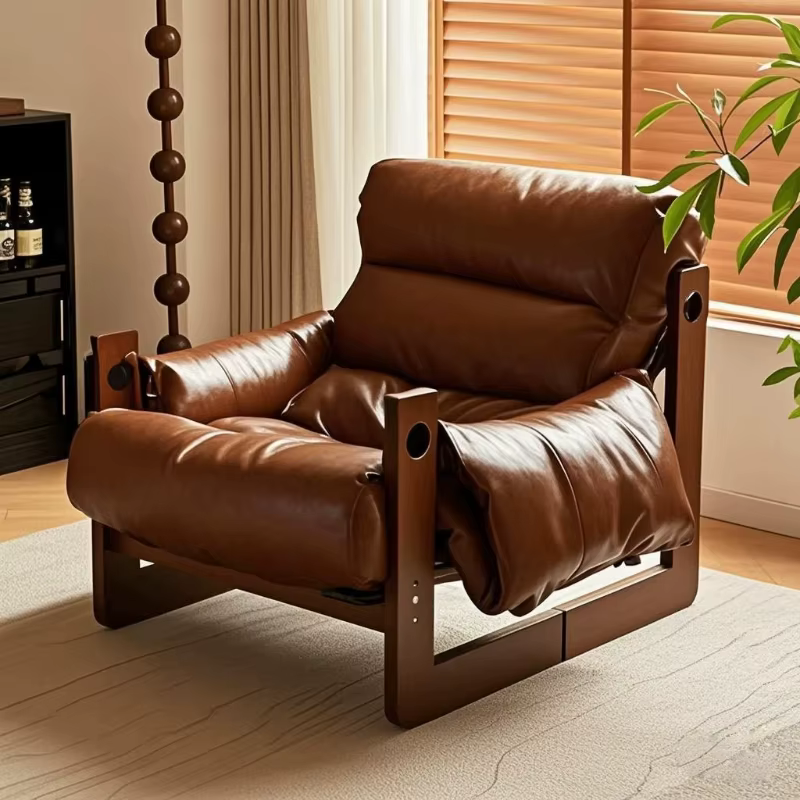 Fauteuils inclinables en cuir pour salon