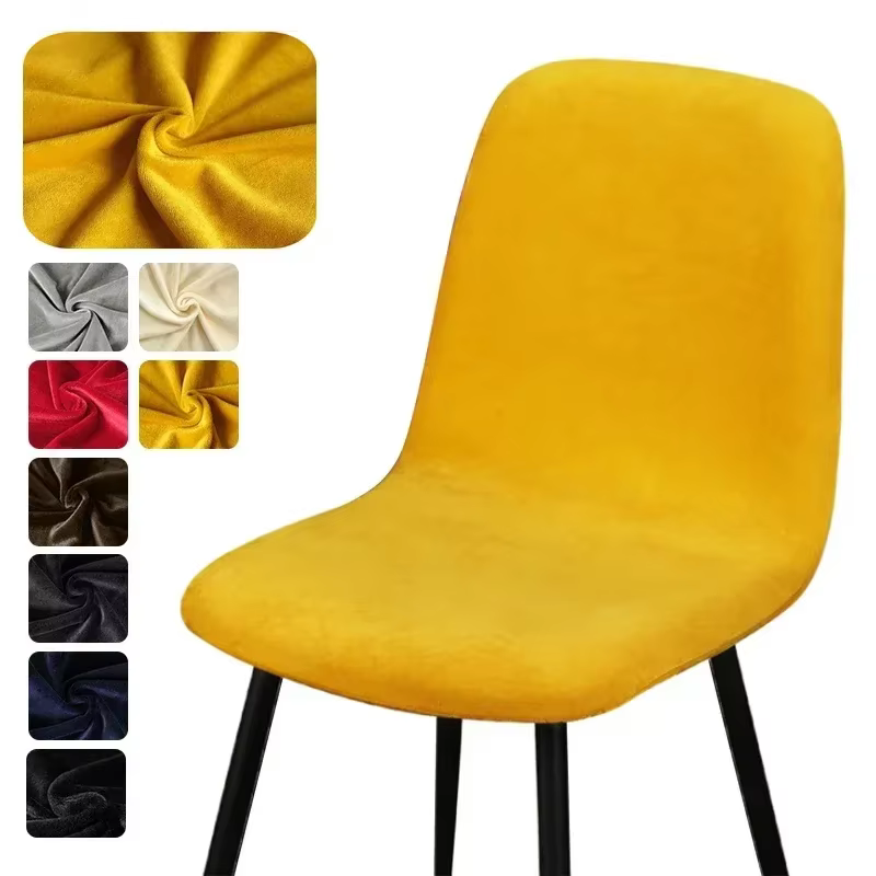 Housse de chaise en tissu velours doux